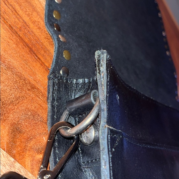 Patricia Nash Black leather Vitelli flap crossbody purse - Picture 8 of 11